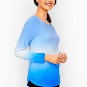Talbots Dip Dye Pullover in Blue